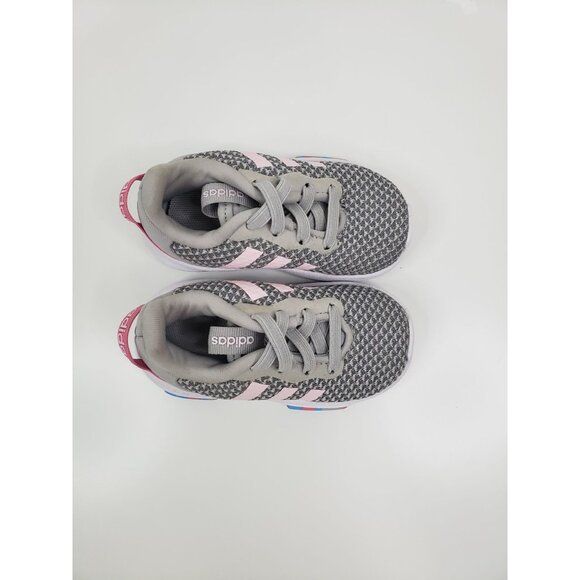 adidas Baby Racer TR 2.0 Running‎ Shoe in Gray/Pink - Size 4K - Picture 3 of 8